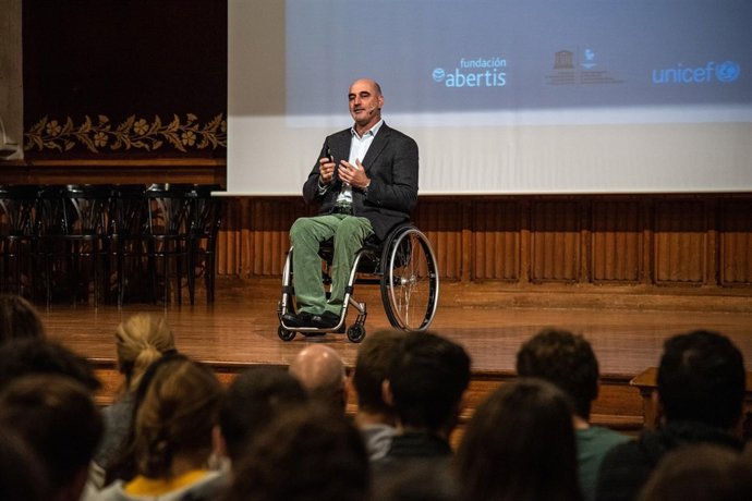 Sebas Lorente en el curso de seguridad vial de Fundación Abertis