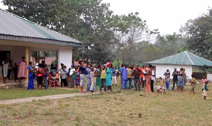 Refugiados cameruneses en la localidad nigeriana de Agbokim