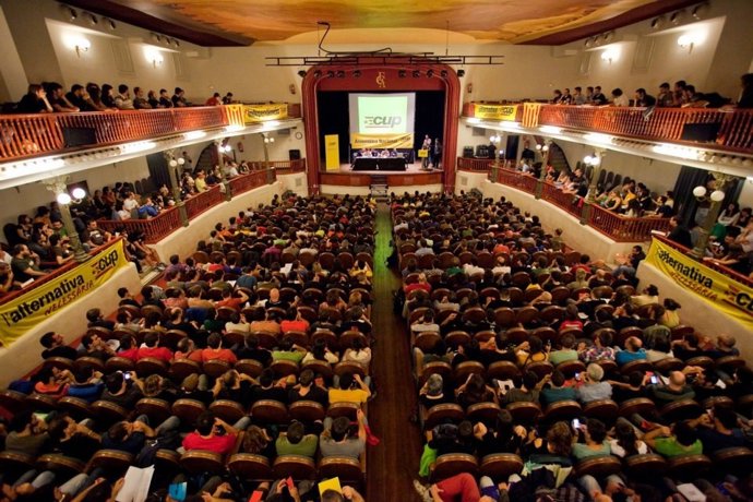 Imatge d'arxiu d'una assemblea nacional de la CUP