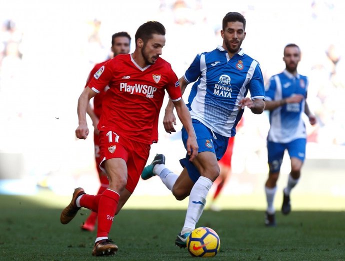 Pablo Sarabia en un Sevilla-Espanyol