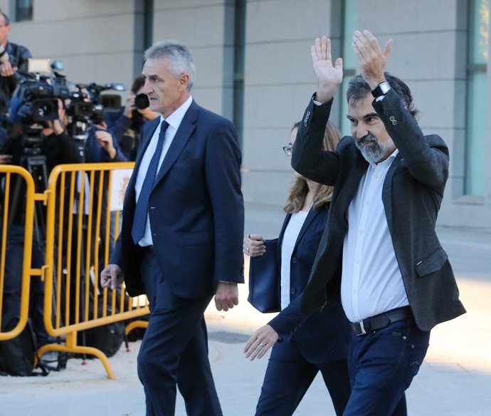 El presidente de Òmnium Cultural, Jordi Cuixart, llega a la Audiencia Nacional