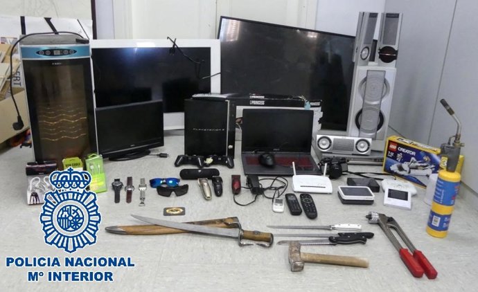 Material intervenido por la Policía Nacional