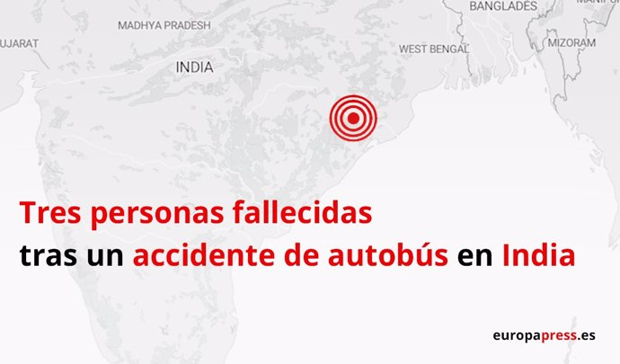 Tres personas fallecidas tras un accidente de autobús en la India