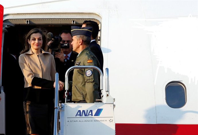 Reina Letizia en avión comercial (fotomontaje archivo reuters)