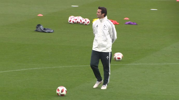 Primer entrenamiento de Santiago Solari, nuevo entrenador del Real Madrid