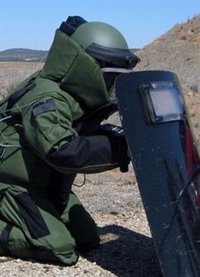 Especialistas del Tedax inspeccionan la pirotecnia de Guadix (Granada) para averiguar las causas del siniestro