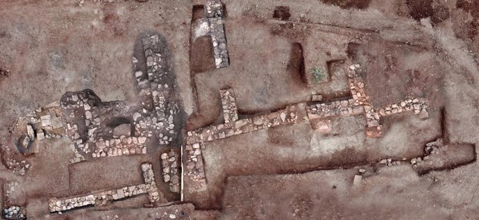 Vista aérea de las excavaciones de la antigua ciudad de Tenea, en Grecia