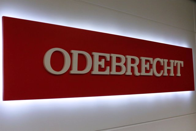 The corporate logo of Odebrecht is seen inside of one of its offices in Mexico C