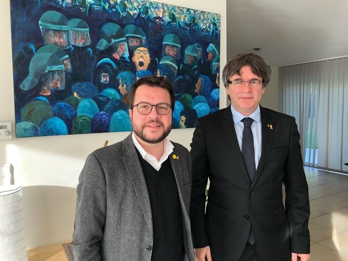 L'expresident C.Puigdemont i el vpte.P.Aragonès