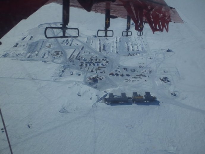Vista aérea de la estación del Polo Sur