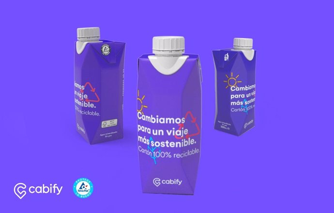 Cabify cambia en España sus botellas de agua por un envase alternativo de cartón