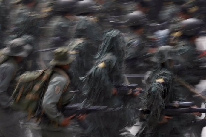 Desfile militar conmemorando el aniversario de la independencia de Venezuel