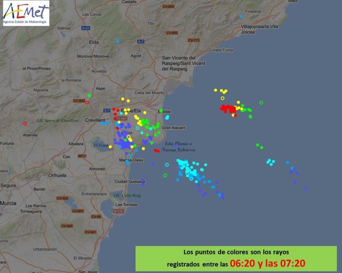 Tormntas este jueves