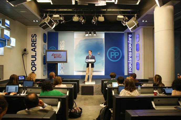 Rueda de prensa del secretario general del PP, Teodoro García Egea, en la sede d