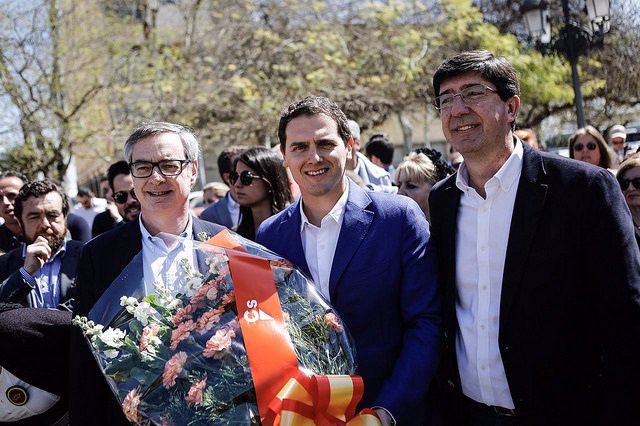 José Manuel Villegas, Albert Rivera y Juan Marín