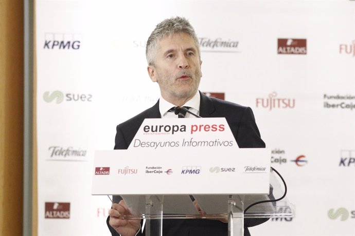 Fernando Grande-Marlaska participa en un Desayuno Informativo de Europa Press