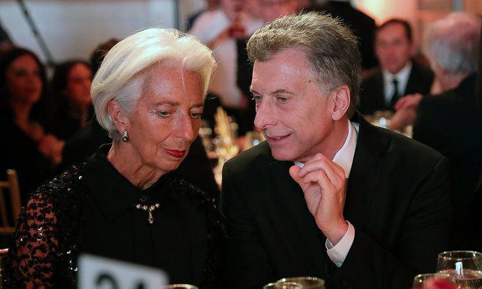 Christine Lagarde, presidenta del FMI, y Mauricio Macri, presidente de Argentina