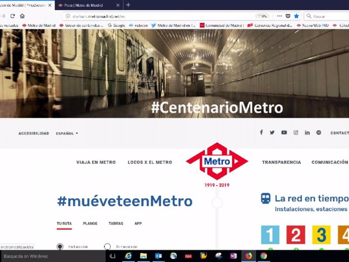 Nueva web de Metro de Madrid