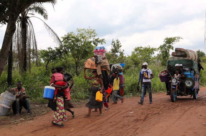 MIgrantes congoleños expulsados de Angola