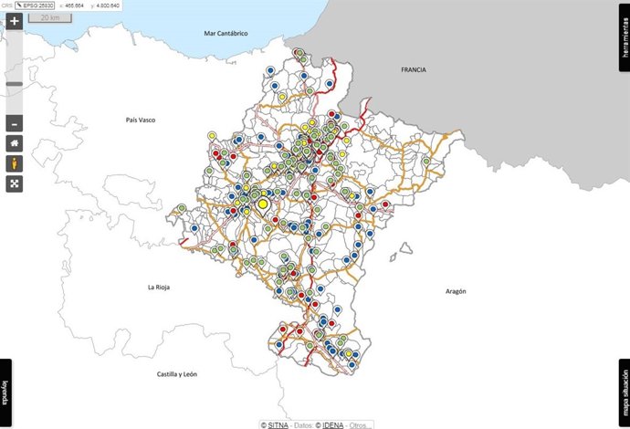 Mapa de fosas en Navarra