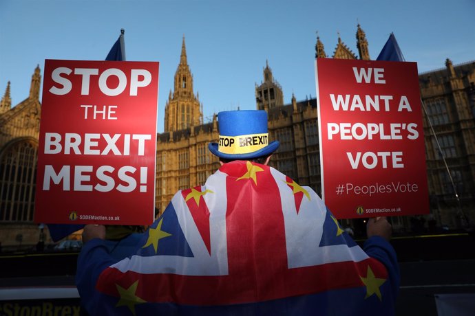 Manifestante contra el Brexit en Londres