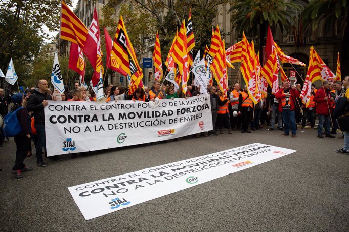 Concentración de funcionarios de Justicia en Barcelona 
