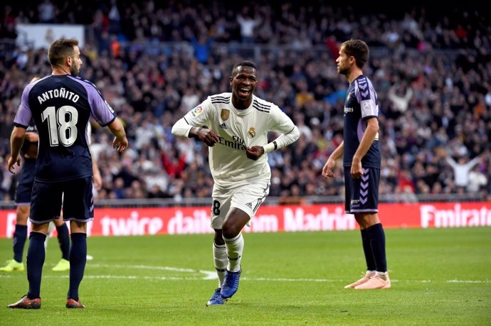 Vinicius Jr. Celebra un gol con el Real Madrid
