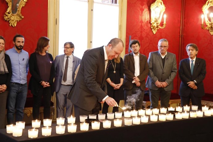 El portavoz del PSIB, Andreu Alcover, en acto por víctimas de violencia machista