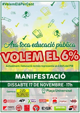 Cartel manifestación comunidad educativa