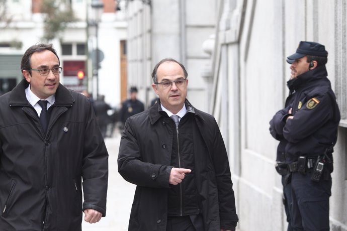 Josep Rull i Jordi Turull arriben al Suprem per la vista del procés