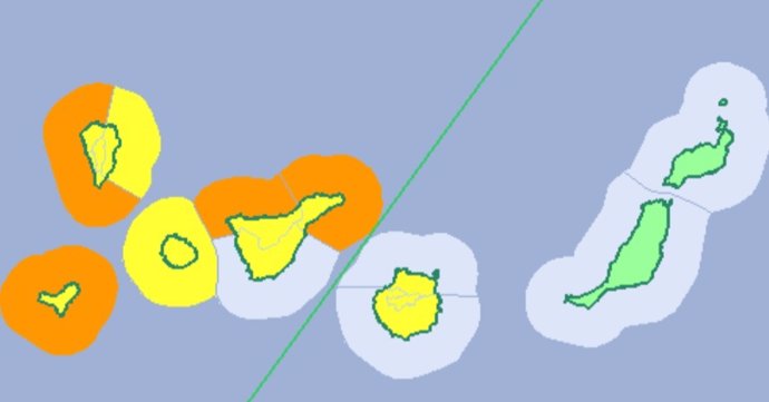 Avisos naranja y amarillo por olas, viento y lluvia