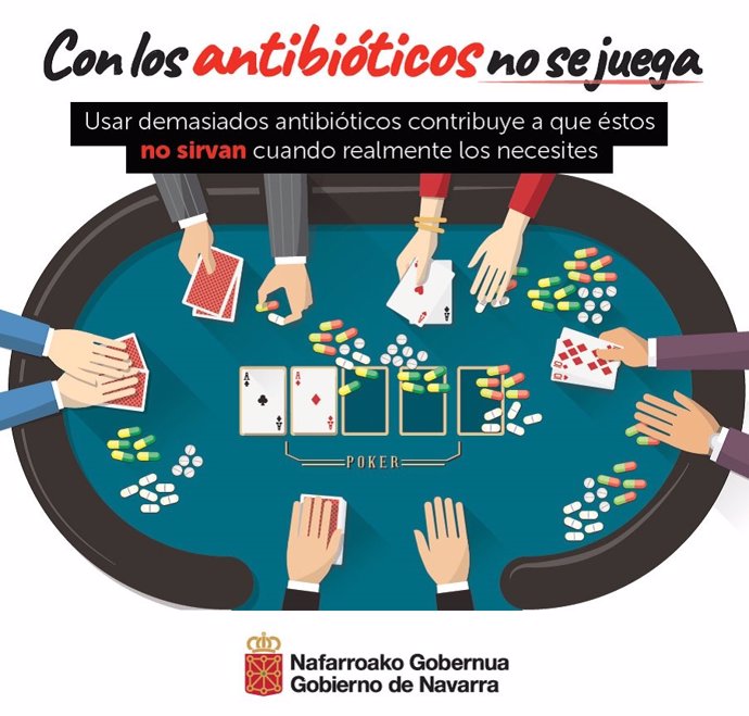 Cartel de la campaña para un uso adecuado de los antibióticos
