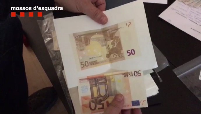 Billetes de euro falsificados