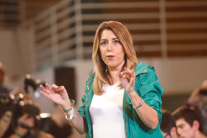 Susana Díaz, en un acto de campaña electoral en Málaga