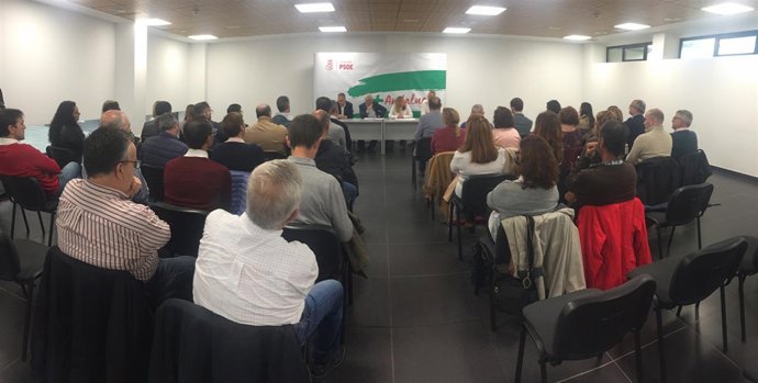 Manuel Jiménez Barrios en un acto electoral con el PSOE de Cádiz