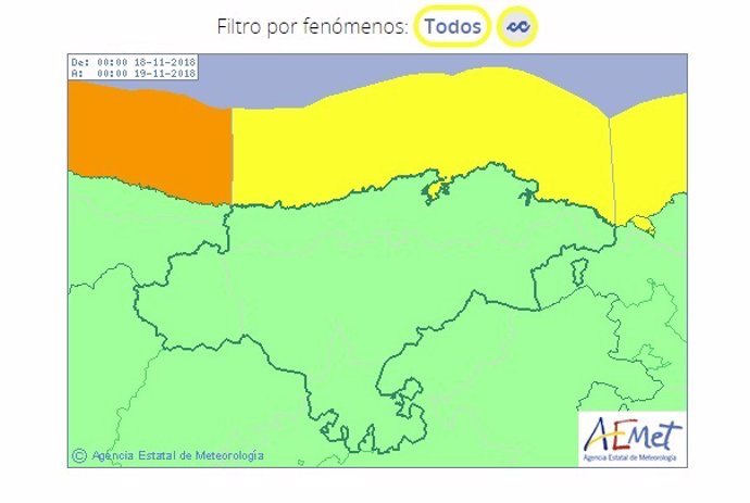 Riesgo amarillo por oleaje en Cantabria