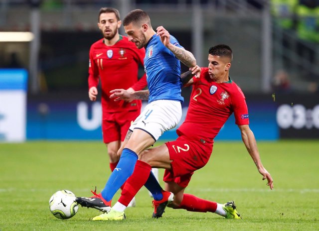 La selección de Portugal ante Italia