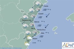 Predicción de Aemet para la Comunitat Valenciana del 18 de noviembre
