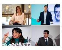 Díaz, Moreno, Rodríguez y Marín, este lunes en Canal Sur en el primer 'debate a cuatro' de la campaña