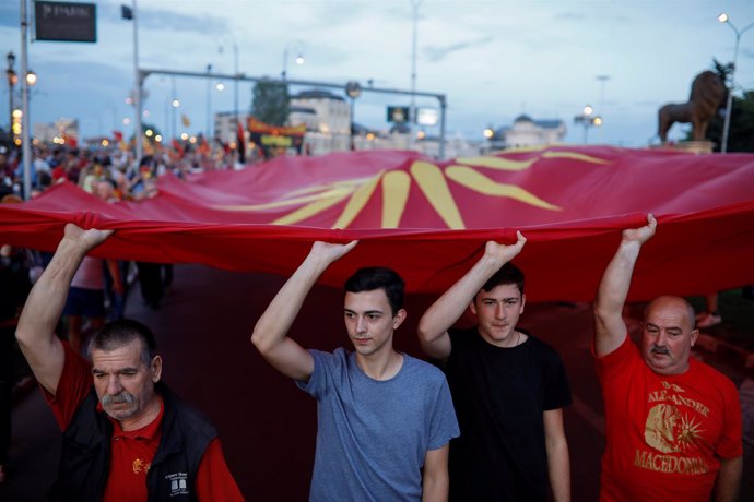 Manifestación en Skopje contra el cambio de nombre de Macedonia