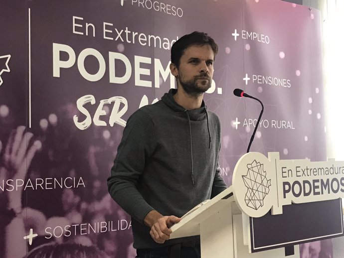 El secretario general de Podemos Extremadura, Álvaro Jaén