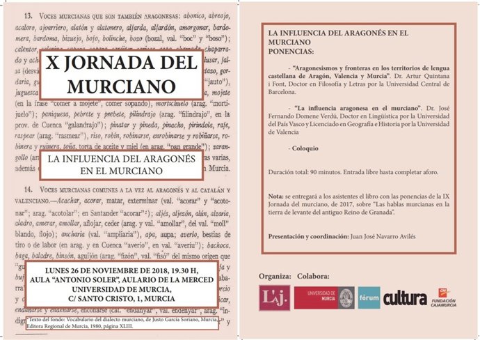 Cartel de la X Jornada del Murciano