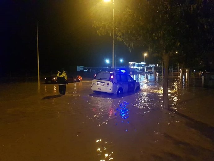 Imagen de una calle anegada por las inundaciones en San Pedro del Pinatar