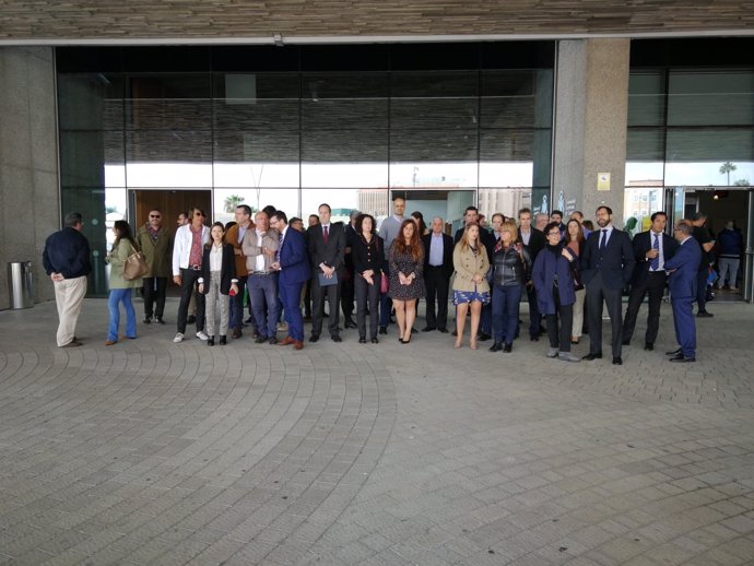 Jueces que han secundado la huelga en la Ciudad de la Justicia de Las Palmas