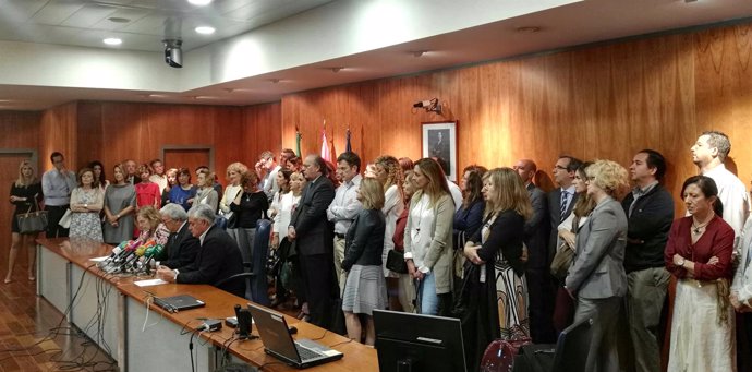 Rueda de prensa por huelga de jueces y fiscales en Málaga el pasado mayo