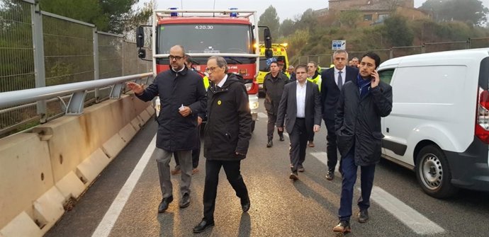 El pte.Torra i els consellers M.Buch i D.Calvet