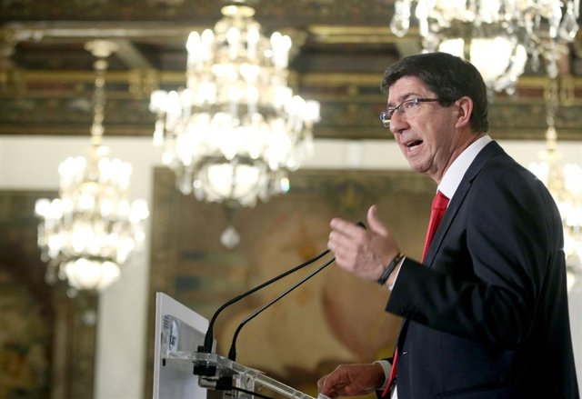 Juan Marín, en un desayuno informativo en Sevilla