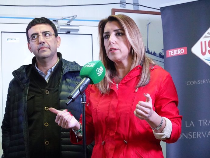 Susana Díaz, en un acto electoral en Isla Cristina