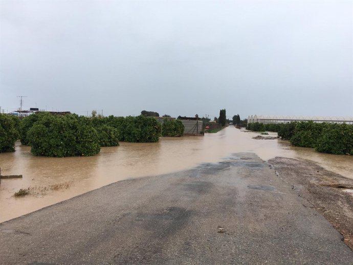 Imagen de campos anegados por las lluvias