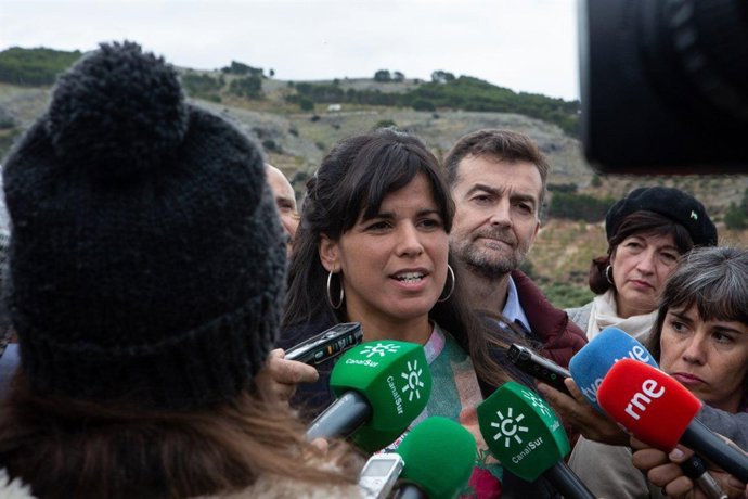 Teresa Rodríguez, en un acto en Pegalajar
